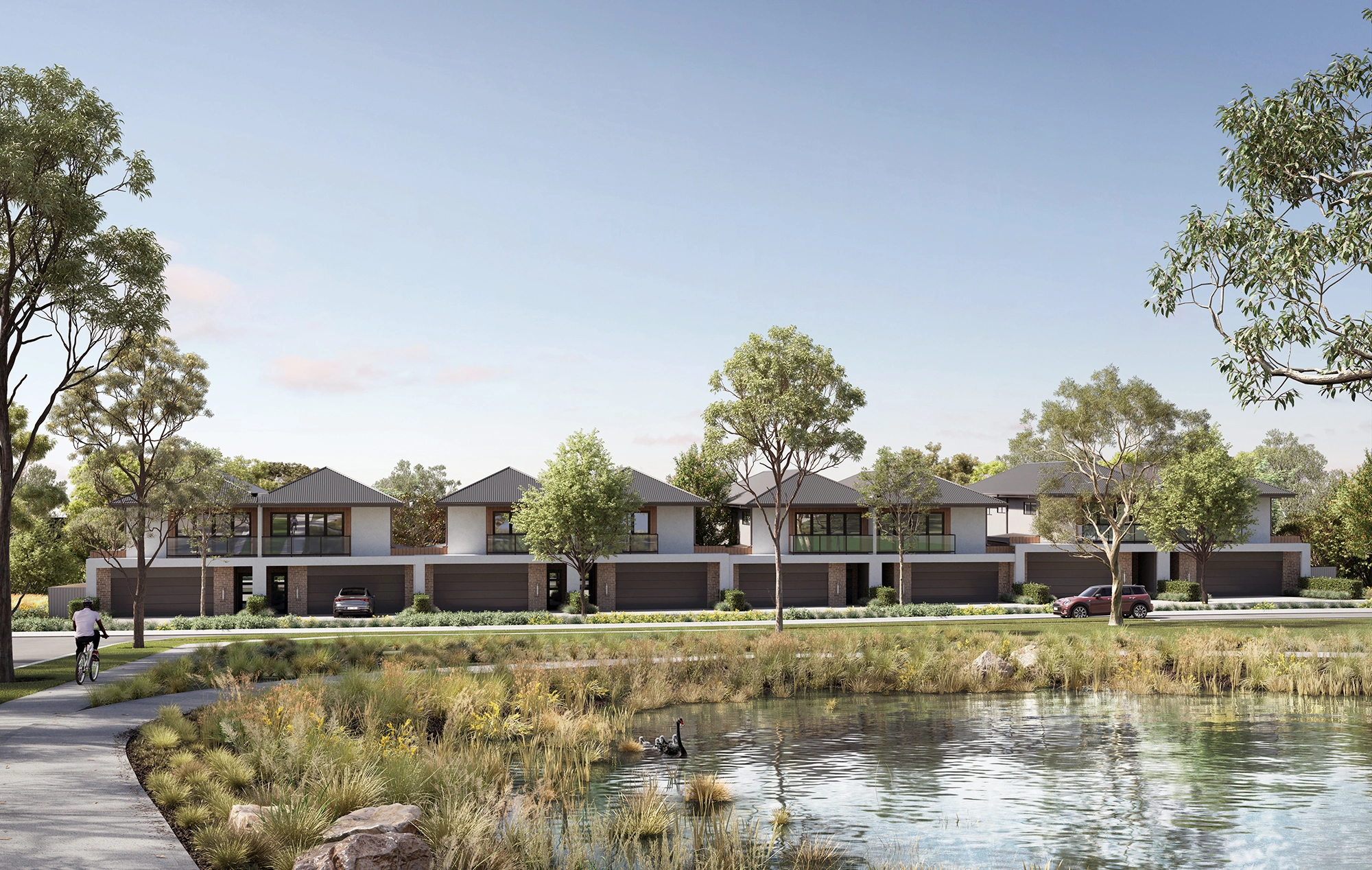 Wetland landscape rendering for The Grange, Mount Barker