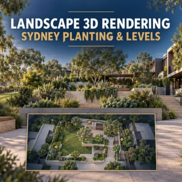 Landscape 3D Rendering Sydney: Planting & Levels